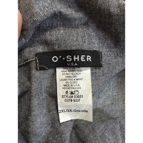 Y2K O’Sher 2XL Belted Collared Swing Ruffled Dress W Heart Button - Picture 5 of 5